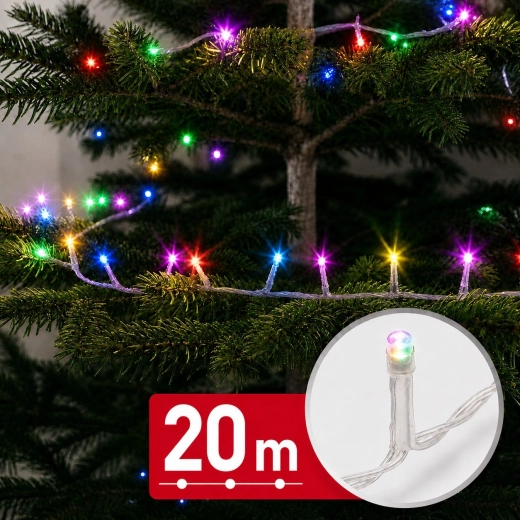 Πολύχρωμη φωτεινή γιρλάντα LED 20 m, 400 LED