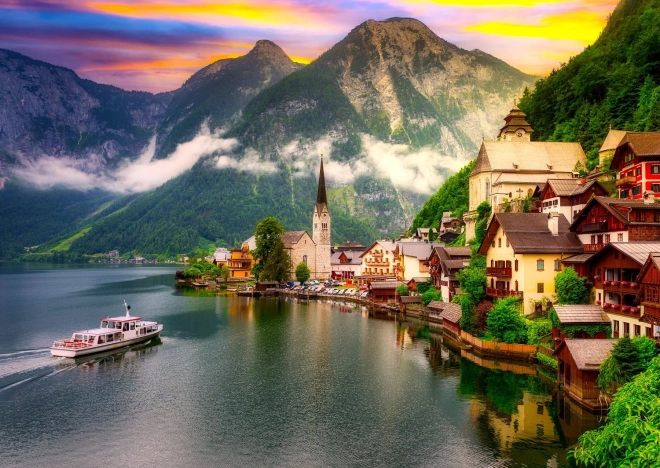Παζλ Hallstatt στη δύση του ήλιου 1000 κομμάτια