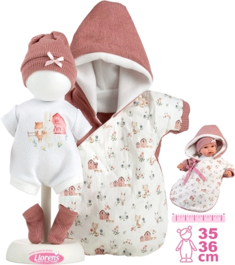 Llorens σετ ρουχαλάκια για κούκλα New Born 35–36 cm με αξεσουάρ