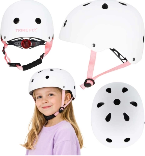 Παιδικό ποδηλατικό κράνος με LED TRIKE FIX S 48–54 cm λευκό