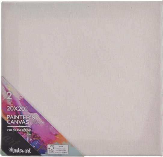 Ζωγραφικός καμβάς 20 × 20 cm, σετ 2 τεμ.