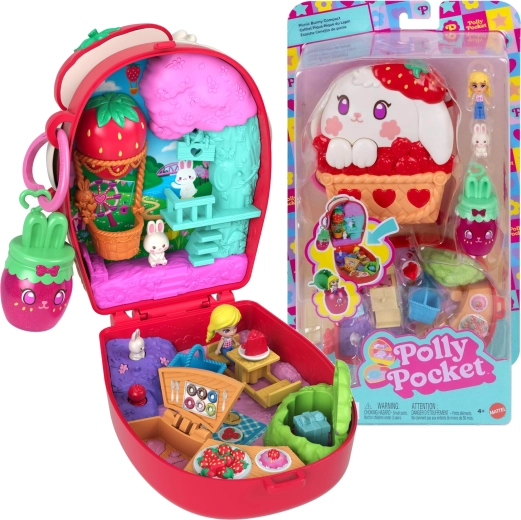 Polly Pocket συμπαγές σετ κουνελάκι – πικνίκ με φιγούρες και αξεσουάρ