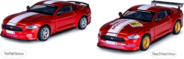 JAMARA Ford Mustang GT κόκκινο μεταλλικό μοντέλο 1:42 με σετ βελτίωσης