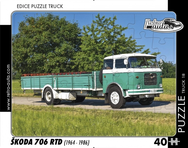 Παζλ Retro αυτοκίνητα Škoda 706 RTD – φορτηγό, 40 κομμάτια