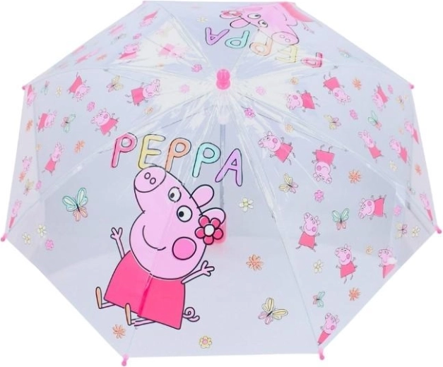 Παιδική διάφανη ομπρέλα Peppa Pig Rainy Days σε χρώμα βατόμουρο