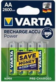 Επαναφορτιζόμενες μπαταρίες Varta AA 2600 mAh Ready2Use, 4 τεμ.