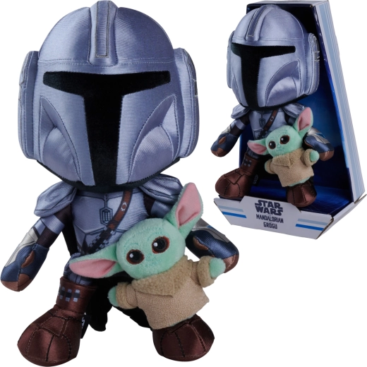 Disney Star Wars λούτρινο σετ Mandalorian και Grogu 25 cm και 7 cm