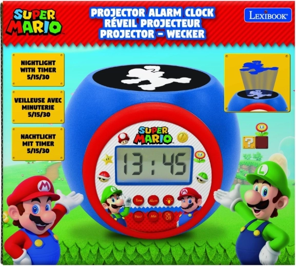 Ξυπνητήρι με προβολέα SUPER MARIO και νυχτερινό φως