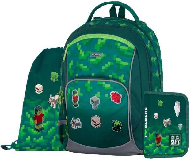 Σχολικό σετ OXYBAG OXY GO Playworld – σακίδιο, κασετίνα και πουγκί για γυμναστική