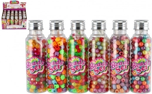 Πλαστικές χάντρες με κορδόνι σε δοχείο – μίξη χρωμάτων