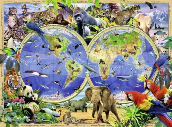 Παζλ Ravensburger Κόσμος άγριων ζώων XXL 300 κομμάτια