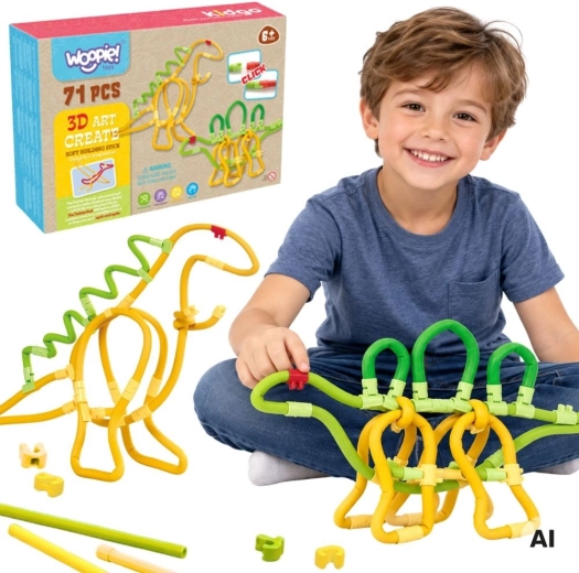 WOOPIE δημιουργικό σετ κατασκευών 3D δεινόσαυρος, 71 τεμάχια