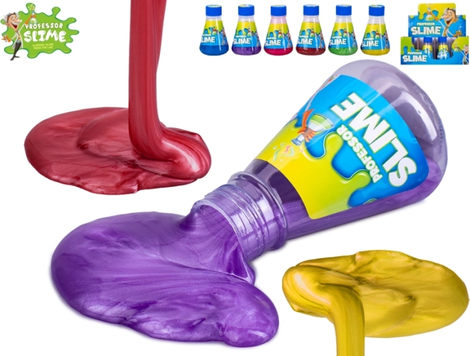 Professor Slime σλάιμ με μεταλλική λάμψη σε εργαστηριακό μπουκάλι