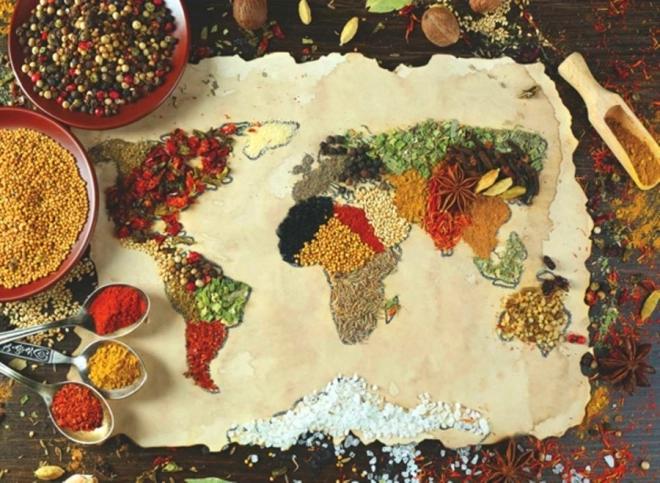 Παζλ Χάρτης του Κόσμου από μπαχαρικά 1000 κομμάτια