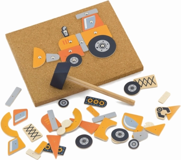 Κορκώδης σανίδα, σφυράκι και πινέζες