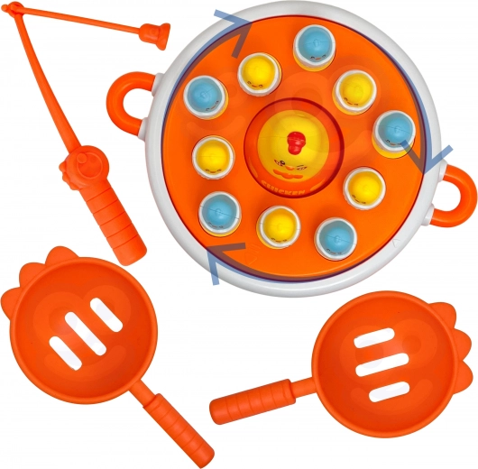 Ψάρεμα κοτοπουλιών σε μουσικό περιστρεφόμενο δίσκο