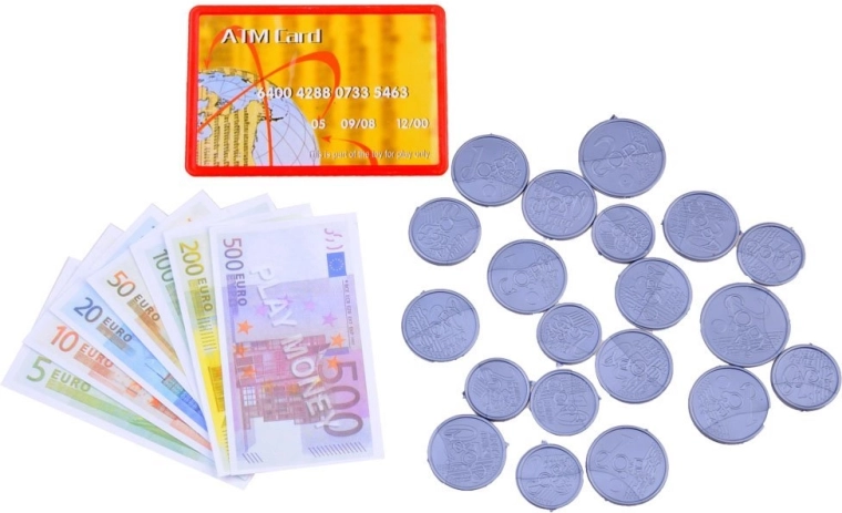 Συρτάρι μετρητών, κάρτα και κέρματα ευρώ