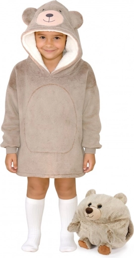 Χαριτωμένο αρκουδίσιο σχέδιο με μεγάλη κουκούλα