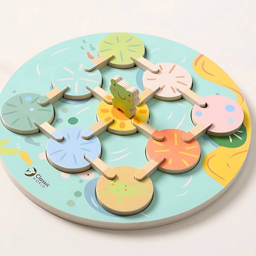 Ξύλινο βατραχάκι και παστέλ χρώματα