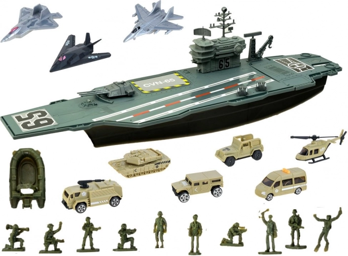 Πλούσιος στρατιωτικός εξοπλισμός σε ένα σετ