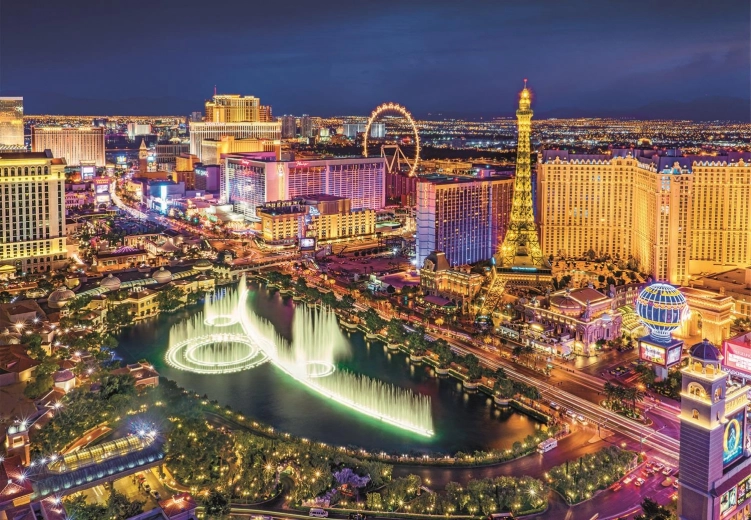 Εντυπωσιακή λεπτομέρεια του νυχτερινού Las Vegas