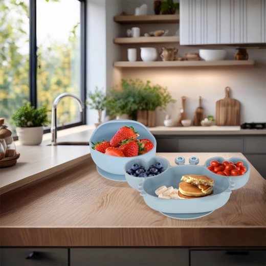 Σταθερό πιάτο και μπολ με βεντούζα