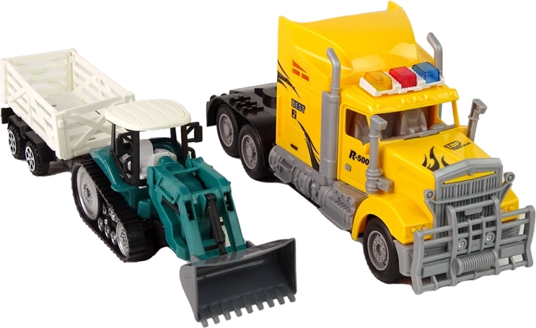 Ρεαλιστικό σετ κατασκευών φορτηγό + εκσκαφέας