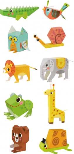 10 πολύχρωμα 3D ζωάκια για συναρμολόγηση