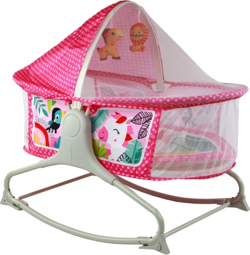 Ροζ και παιχνιδιάρικη κούνια-κρεβατάκι