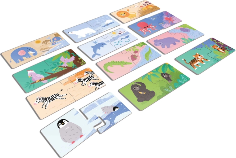 Πολύχρωμες εικονογραφήσεις 12 ζώων