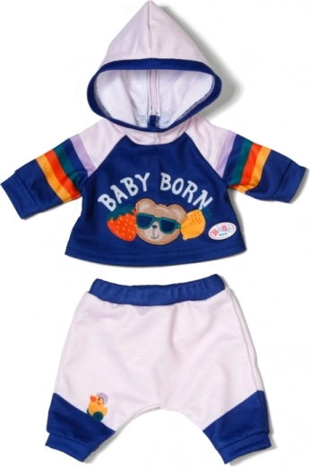 Φούτερ με κουκούλα και ουράνια μανίκια