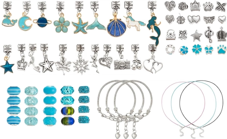 Πλούσιο σετ χαντρών και charms