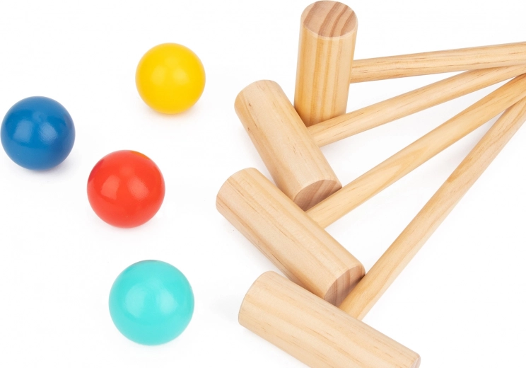 Ανθεκτικές ξύλινες ματσέτες και χρωματιστές μπάλες