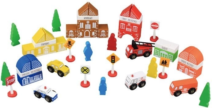 Πολύχρωμη μικρή πόλη για συναρμολόγηση