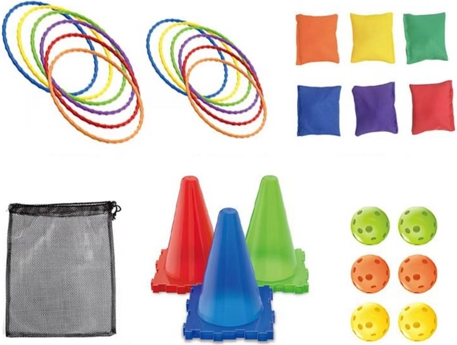 3 σε 1: στεφάνια, πουγκιά και μπαλάκια