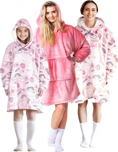 Χαριτωμένο τύπωμα με γλυκά και άνετη oversized γραμμή