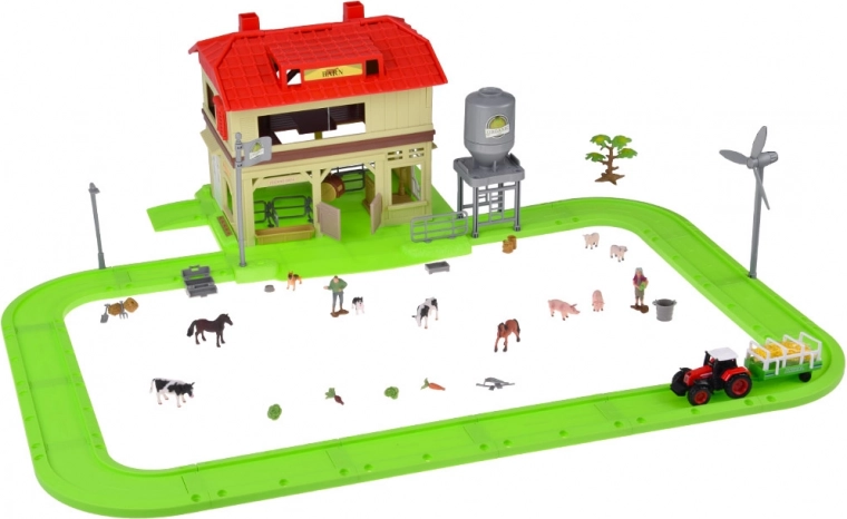 Τρακτέρ με ρυμουλκούμενο και φιγούρες ζώων