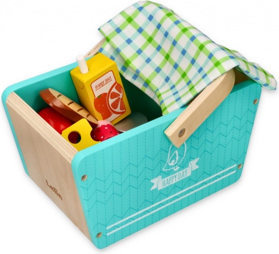 Στυλάτο ξύλινο καλαθάκι σε χρώμα μέντας