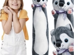 Λούτρινος σκύλος χάσκι 70 cm KRUZZEL – μακριά αγκαλιάστρα και μαξιλάρι