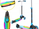 EVO παιδικό τρίτροχο πατίνι Rainbow Blast με LED πλατφόρμα, αναδιπλούμενο και ρυθμιζόμενο σε ύψος, μπλε
